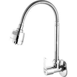 Neelkund Topaz Brass Silver Chrome Finish Flexible Pillar Tap with Flexible Spout &a; Dual Flow-image-82
