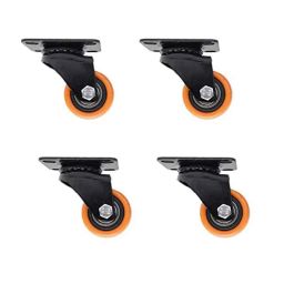 Implemental 4 Pcs 2 inch PU Orange Swivel Castor Wheel Set without Lock-45