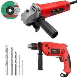 Walkers 800W Angle Grinder, 700W 13mm Drill Machine, Grinding Wheel &a; 5 Pcs Drill Bits Combo, WKCB422-27