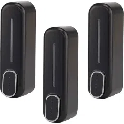 Prestige 350ml Plastic Black Heavy Duty Wall Mount Liquid Soap Dispenser, T07 (Pack of 3)-picture-32