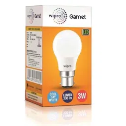 Wipro Garnet B22 3W Polycarbonate Cool Day White LED Bulb, N32001-picture-4