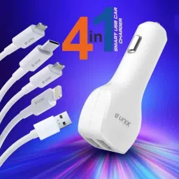 UNIX 3.4A 4-in-1 Smart White Wired USB Charger, UX-C88 image 4