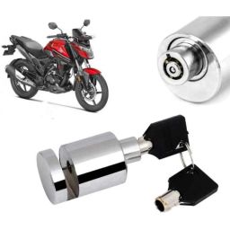 Auto Pearl Stainless Steel Silver Heavy Duty Anti Theft Motorcycle Disc Brake Lock, Lock-239-32