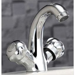 Oleanna MN-1CHBM Moon Brass Silver Chrome Finish Center Hole Basin Mixer with Connection Pipe-24