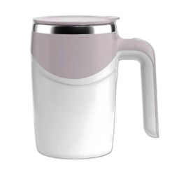 DeoDap 150ml Stainless Steel &a; Silicon White Battery Operated Stirring Coffee Mug with 2 AAA Batteries, 5545-3