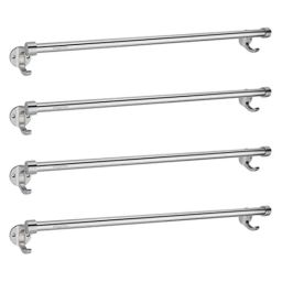 Aligarian 24 inch Stainless Steel Polished Finish Wall Mounted Round Open Base Towel Rod (Pack of 4)-image-49