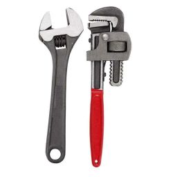 Forgesy Heavy Duty 10 inch Pipe Wrench &a; 10 inch Adjustable Wrench Combo, FORGESY337-22