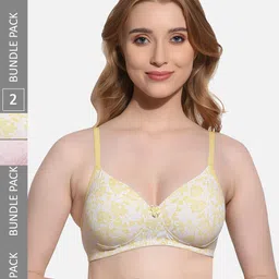 FIMS Pack Of 2 Printed Full Coverage Lightly Padded T-shirt Bra With All Day Comfort-picture-50