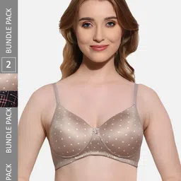 FIMS Pack Of 2 Printed Full Coverage Lightly Padded T-shirt Bra With All Day Comfort-picture-51