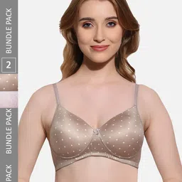 FIMS Pack Of 2 Printed Full Coverage Lightly Padded T-shirt Bra With All Day Comfort-picture-36