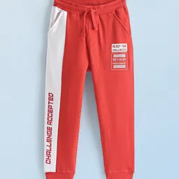 Honeyhap Boys Colourblocked Mid-Rise Bio Finish Cotton Joggers Track Pants-image-91