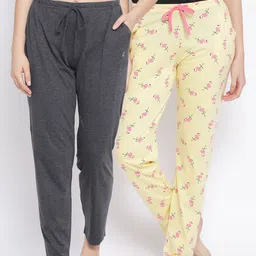 Kanvin Women Pack Of 2 Printed Pure Cotton Lounge Pants-image-61