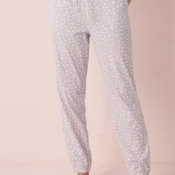 La Vie en Rose Women Printed Pure Cotton Jogger Lounge Pants-image-9