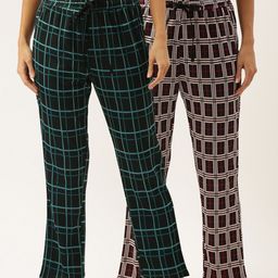 Bannos Swagger Women Pack Of 2 Checked Lounge Pant-image-13