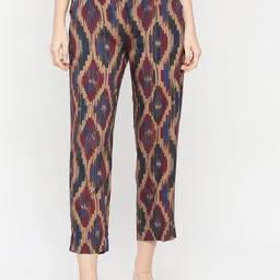 Cloth Haus India Women Printed Cotton Straight Fit Trousers-image-72