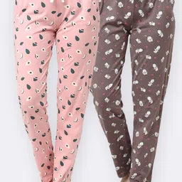 Kanvin Pack Of 2 Printed Pure Cotton Lounge Pants-image-8