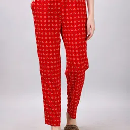 Soie Women Printed Straight-Fit Lounge Pants-image-22
