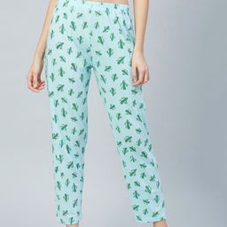 The Snug Studio Women Cactus Printed Straight Lounge Pants-image-36