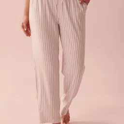 La Vie en Rose Women Striped Mid-Rise Straight Lounge Pants-image-37