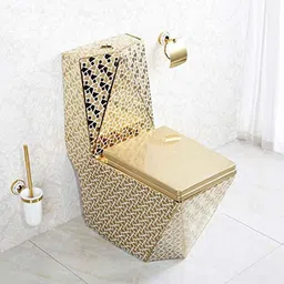 InArt 68.5x38x82cm Ceramic Gold Floor Mounted S Trap Western Water Closet with Soft Close Seat Cover Combo for Lavatory, INA-678-picture-20