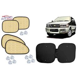 Auto Pearl 6 Pcs PVC &a; Mesh Beige Window, Front &a; Rear Sun Shade Set for Chevrolet Tavera Type1-picture-43