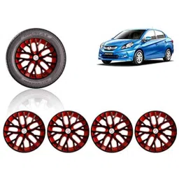 Auto Pearl 4 Pcs 14 inch ABS Black &a; Red Press Type Fitting Car Wheel Cover Set for Honda Amaze T1-image-67