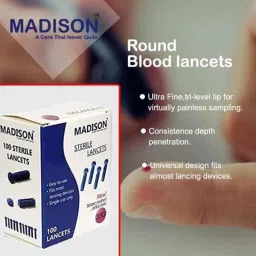 Microsidd 100 Pcs Round Blue Standard Glucometer Lancet Box, Microlance300R (Pack of 3) image 4