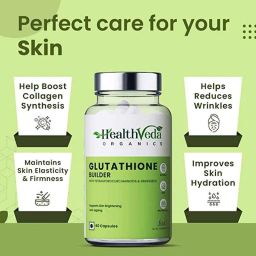 Health Veda Organics 60 Pcs Plant Based Glutathione Builder with Tetrahydrocurcuminoids &a; Grape Seed Extract Capsules image 3