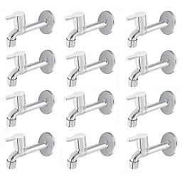 Spazio Stainless Steel Chrome Finish Fusion Collection Tall Body Bib Cock with Foam Flow Water Wall Flange (Pack of 12)-picture-11