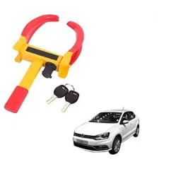Kozdiko Steel Yellow &a; Red Anti-Theft Heavy Duty Car Wheel Tyre Lock Clamp for Volkswagen Ameo-picture-24
