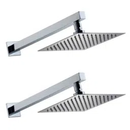 Drizzle Ultra Slim 2 Pcs 8x8 inch Stainless Steel Chrome Finish Silver Overhead Shower Set with 18 inch Long Arm, A8X8USLIMBS2-image-5