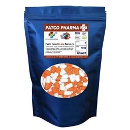 Patco Pharma 1000mg Gelatine Orange &a; White Empty Capsule for Size 0 Capsule (Pack of 1000)-image-46