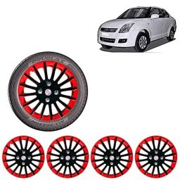 Auto Pearl 4 Pcs 14 inch ABS Red &a; Black Car Wheel Cover Set for Maruti Suzuki Swift Dzire Type1-picture-26