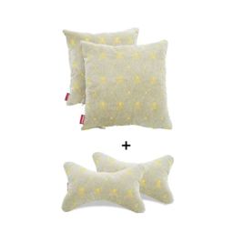 Elegant Comfy 28x28x10cm Beige Bee Neck Rest Car Pillow, CU07 (Pack of 4)-32