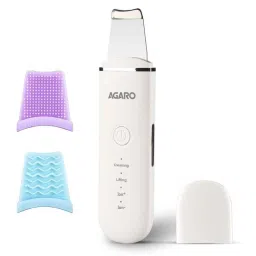 AGARO Ultrasonic Facial Skin Scrubber for Wet Skin, Blackheads Remover &a; Facial Pores Cleaner with 4 Modes, Facial Scrubber, Come with Extractor for Facial Deep Cleansing, 2 Silicone Covers Included, Battery Powered, 33601-picture-9
