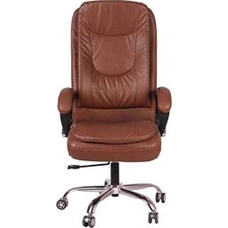 KDF Mart Upholstery Fabric Brown Medium Back Adjustable Executive Swivel Chair with Back Support, MIS139-40