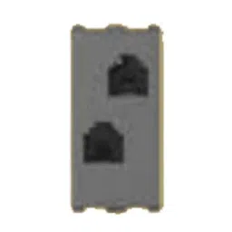 Anchor Roma Urban 1 Module RJ11 Graphite Black Double Telephone Jack without Shutter, 66552GB (Pack of 20)-picture-23