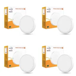 Wipro Garnet 12W 6500k Polycarbonate Cool White Rimless Round LED Surface Panel Light, PC-076 (Pack of 4)-picture-3