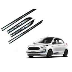 SureStrive 4 Pcs Black &a; Silver Side Door Car Beading Set for Ford Figo New Model-16