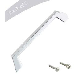 Aquieen 96mm Malleable Chrome Wardrobe Cabinet Pull Handle, KL-702-96-CP (Pack of 2)-picture-43