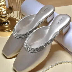 SHRIVAS BY ARCHITA MEHTA Embellished Block Heels Mules-0