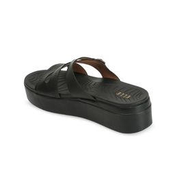 ELLE Textured Open Toe Flatform Heels With Buckle image 5