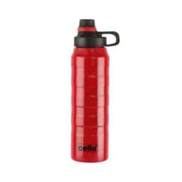 Cello Nitro 600ml Red Stainless Steel Vacuum Water Bottle, 405CSSB0494 (Pack of 2)-picture-3