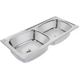 IRIS 45x20x9 inch Stainless Steel Chrome Finish Silver Oval Double Bowl Kitchen Sink with Waste Coupling-image-55