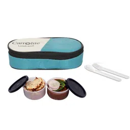 Carrolite 400ml 2-in-1 Blue &a; Black Plastic Lunchbox, Black_P-01-picture-14