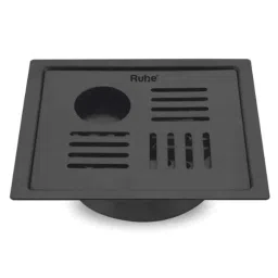 Ruhe Ruby 6x6 inch Stainless Steel 304 Black PVD Coating Square Flat Cut Floor Drain with Hole, 16-0338-16-picture-8