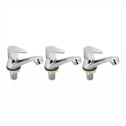 Fastgear Stainless Steel Silver Chrome Finish Pillar Tap, FG1179 (Pack of 3)-image-26
