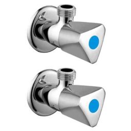 Joyway Acura Brass Chrome Finish Silver Angle Valve Stop Cock (Pack of 2)-33
