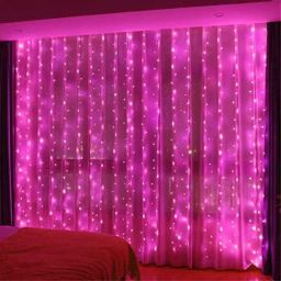 Ever Forever 10x8ft Pink Waterfall Mode Curtain String Light with Multi Function Modes for Decoration, Home, Temple, Festival &a; Diwali (Pack of 2) image 2