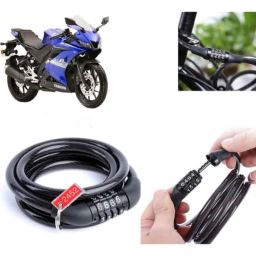 Auto Pearl PVC &a; Plastic Black Combination Cable Lock for YZF R15 S-picture-32